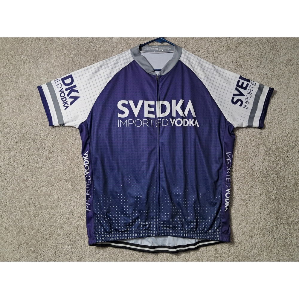 Svedka Hekacool Cycling Jersey Mens XL Purple White Imported Vodka Full Zip Top